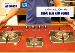Bếp gas âm 3 vùng nấu MALLOCA AS 9403R/ Màu đỏ - Ảnh nhỏ 3