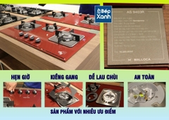 Bếp gas âm 3 vùng nấu MALLOCA AS 9403R/ Màu đỏ - Ảnh nhỏ 14