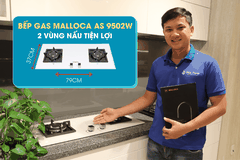 Bếp gas âm 2 vùng nấu Malloca AS 9502W/ Màu trắng - Ảnh nhỏ 4