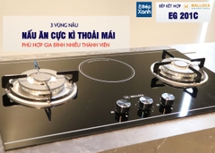 Bếp Gas Kết Hợp Hồng Ngoại 3 vùng nấu Malloca EG 201C/ Màu đen - Ảnh nhỏ 4