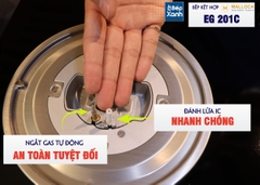 Bếp Gas Kết Hợp Hồng Ngoại 3 vùng nấu Malloca EG 201C/ Màu đen - Ảnh nhỏ 6