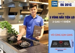 Bếp Gas Kết Hợp Hồng Ngoại 3 vùng nấu Malloca EG 201C/ Màu đen - Ảnh nhỏ 16