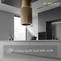 Máy hút mùi đảo 38cm Malloca Monogold K382G - Ảnh nhỏ 4