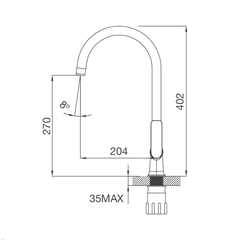 Vòi rửa chén nóng lạnh Malloca K77C / Đồng thau mạ chrome - Ảnh nhỏ 2