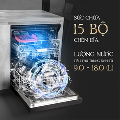 Máy rửa chén độc lập âm tủ 60cm 15 bộ Malloca MDW155035TD - Ảnh nhỏ 4