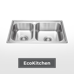 Chậu rửa chén 2 hố inox 304 kích thước 76cm Malloca MS2076EP - Ảnh nhỏ 1