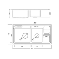 Chậu rửa chén Inox Malloca MS 8804 - Ảnh nhỏ 3