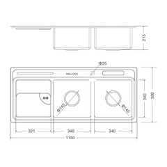 Chậu rửa chén Inox Malloca MS 8816 - Ảnh nhỏ 3