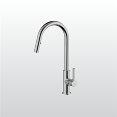 Vòi rửa chén nóng lạnh Malloca K012C / Đồng thau mạ chrome, có dây rút - Ảnh nhỏ 2