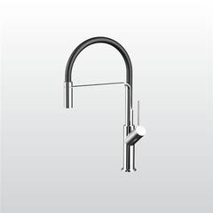 Vòi rửa chén nóng lạnh Malloca K081C / Đồng thau mạ chrome, dây Silicone