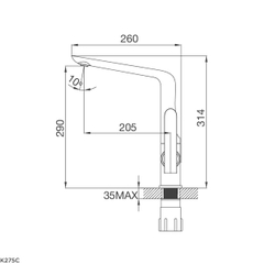 Vòi rửa chén nóng lạnh Malloca K275C / Đồng thau mạ chrome - Ảnh nhỏ 3