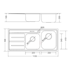 Chậu rửa chén Inox Malloca MS 1027L NEW - Ảnh nhỏ 2