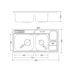 Chậu rửa chén Inox Malloca MS 8809 - Ảnh nhỏ 3