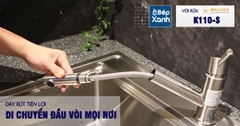 Vòi rửa chén nóng lạnh Malloca K110-S / Inox 304, có dây rút - Ảnh nhỏ 12