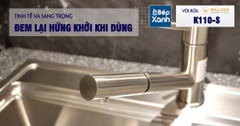 Vòi rửa chén nóng lạnh Malloca K110-S / Inox 304, có dây rút - Ảnh nhỏ 4