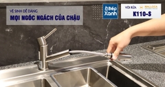 Vòi rửa chén nóng lạnh Malloca K110-S / Inox 304, có dây rút - Ảnh nhỏ 8