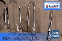 Vòi rửa chén nóng lạnh Malloca K012C / Đồng thau mạ chrome, có dây rút - Ảnh nhỏ 6