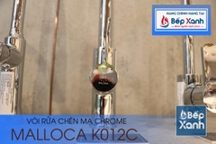 Vòi rửa chén nóng lạnh Malloca K012C / Đồng thau mạ chrome, có dây rút - Ảnh nhỏ 7