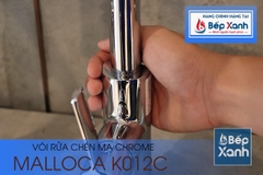 Vòi rửa chén nóng lạnh Malloca K012C / Đồng thau mạ chrome, có dây rút - Ảnh nhỏ 11
