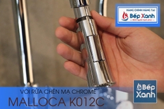 Vòi rửa chén nóng lạnh Malloca K012C / Đồng thau mạ chrome, có dây rút - Ảnh nhỏ 15