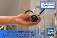 Vòi rửa chén nóng lạnh Malloca K012C / Đồng thau mạ chrome, có dây rút - Ảnh nhỏ 17