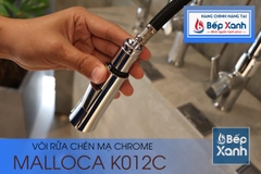 Vòi rửa chén nóng lạnh Malloca K012C / Đồng thau mạ chrome, có dây rút - Ảnh nhỏ 4