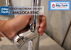 Vòi rửa chén nóng lạnh Malloca K94C / Đồng thau mạ chrome, có dây rút - Ảnh nhỏ 4
