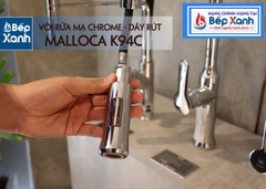 Vòi rửa chén nóng lạnh Malloca K94C / Đồng thau mạ chrome, có dây rút - Ảnh nhỏ 8