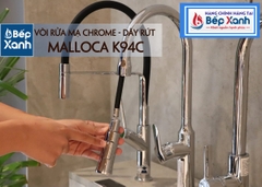 Vòi rửa chén nóng lạnh Malloca K94C / Đồng thau mạ chrome, có dây rút - Ảnh nhỏ 9