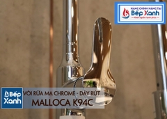 Vòi rửa chén nóng lạnh Malloca K94C / Đồng thau mạ chrome, có dây rút - Ảnh nhỏ 10