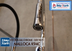 Vòi rửa chén nóng lạnh Malloca K94C / Đồng thau mạ chrome, có dây rút - Ảnh nhỏ 12