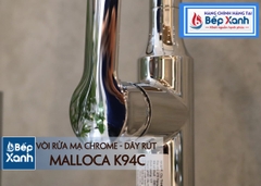 Vòi rửa chén nóng lạnh Malloca K94C / Đồng thau mạ chrome, có dây rút - Ảnh nhỏ 13