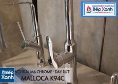 Vòi rửa chén nóng lạnh Malloca K94C / Đồng thau mạ chrome, có dây rút - Ảnh nhỏ 14