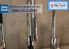 Vòi rửa chén nóng lạnh Malloca K94C / Đồng thau mạ chrome, có dây rút - Ảnh nhỏ 15