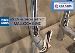 Vòi rửa chén nóng lạnh Malloca K94C / Đồng thau mạ chrome, có dây rút - Ảnh nhỏ 17