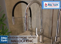 Vòi rửa chén nóng lạnh Malloca K94C / Đồng thau mạ chrome, có dây rút - Ảnh nhỏ 18