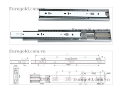 Ray bi giảm chấn cao cấp size 45 (màu kẽm) Eurogold ESD145 - tải 40kg