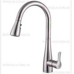 Vòi rửa bát Eurogold EUF119MR - inox SUS304, inox mờ, dây rút
