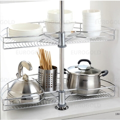 Mâm xoay 180 độ Eurogold TR180A - Inox mạ crom, 80cm