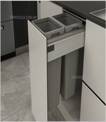 Thùng rác âm tủ giảm chấn cao cấp Eurogold EBA400 - tủ 40cm