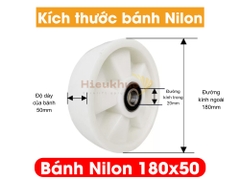 Bánh NILON xe nâng tay 180x50 mới 100% chịu tải tốt, giá rẻ