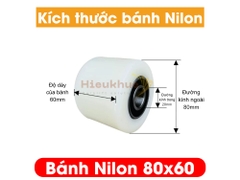 Bánh NILON xe nâng tay 80x60 mới 100% chịu tải tốt, giá rẻ