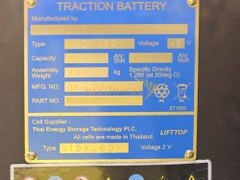 Bình điện xe nâng LIFTTOP 48V-400Ah Model VTDX400M Chính Hãng, Giá Tốt