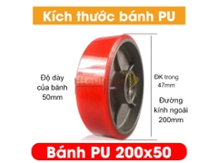 Bánh PU xe nâng tay 200x50 mới 100% chịu tải tốt, giá rẻ