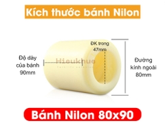 Bánh NILON xe nâng tay 80x90 mới 100% chịu tải tốt, giá rẻ