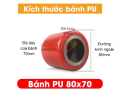 Bánh PU xe nâng tay 80x70 mới 100% chịu tải tốt, giá rẻ