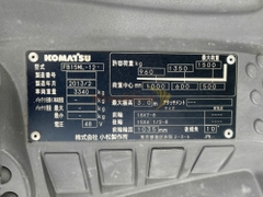 Xe nâng điện ngồi lái KOMATSU FB15ML-12 năm 2013, nâng cao 3m