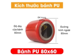 Bánh PU xe nâng tay 80x60 mới 100% chịu tải tốt, giá rẻ