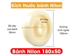 Bánh NILON xe nâng tay 180x50 mới 100% chịu tải tốt, giá rẻ