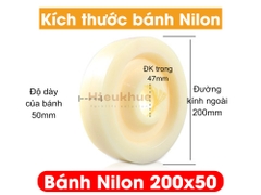 Bánh NILON xe nâng tay 200x50 mới 100% chịu tải tốt, giá rẻ